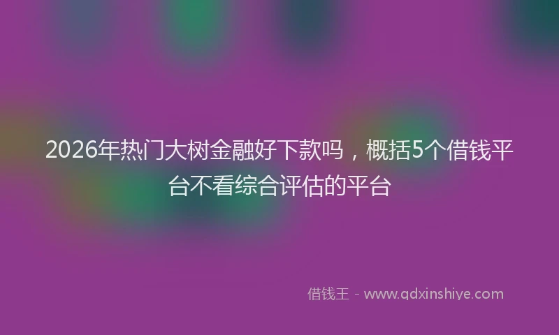 2026年热门大树金融好下款吗，概括5个借钱平台不看综合评估的平台