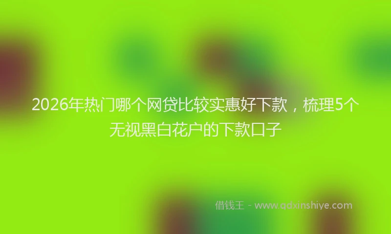 2026年热门哪个网贷比较实惠好下款，梳理5个无视黑白花户的下款口子