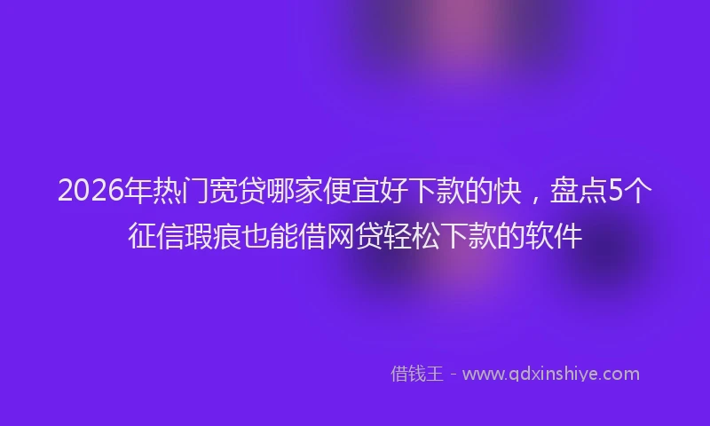 2026年热门宽贷哪家便宜好下款的快，盘点5个征信瑕疵也能借网贷轻松下款的软件