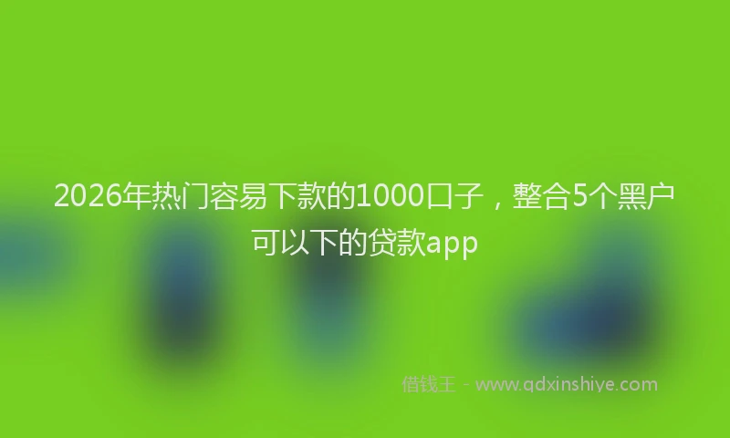 2026年热门容易下款的1000口子，整合5个黑户可以下的贷款app