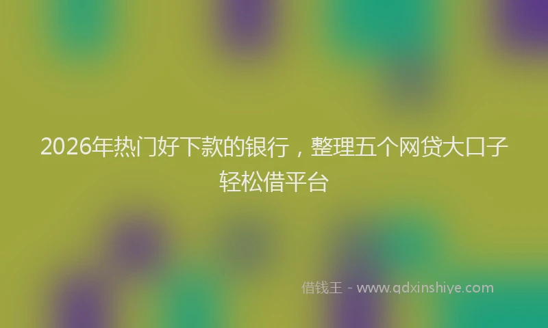 2026年热门好下款的银行，整理五个网贷大口子轻松借平台