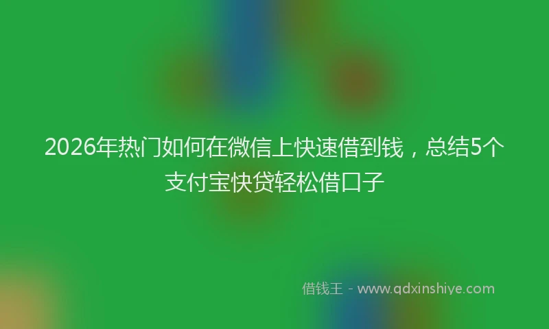 2026年热门如何在微信上快速借到钱，总结5个支付宝快贷轻松借口子