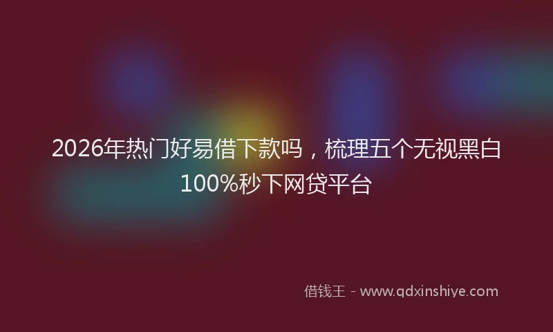 2026年热门好易借下款吗，梳理五个无视黑白100%秒下网贷平台