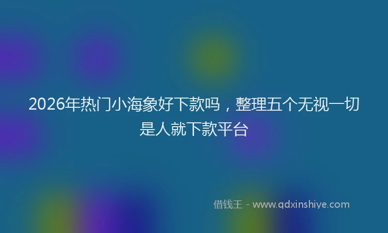 2026年热门小海象好下款吗，整理五个无视一切是人就下款平台