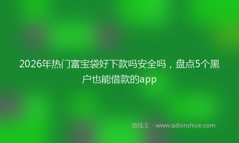 2026年热门富宝袋好下款吗安全吗,盘点5个黑户也能借款的app