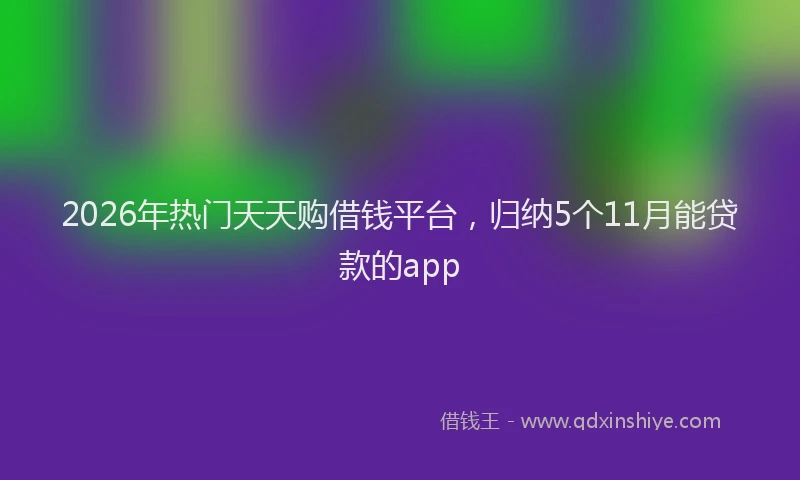 2026年热门天天购借钱平台，归纳5个11月能贷款的app
