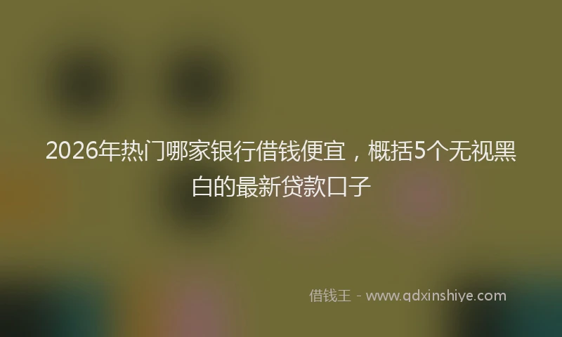 2026年热门哪家银行借钱便宜，概括5个无视黑白的最新贷款口子