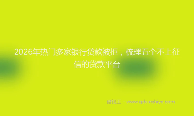 2026年热门多家银行贷款被拒，梳理五个不上征信的贷款平台