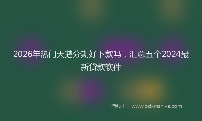 2026年热门天鹅分期好下款吗，汇总五个2024最新贷款软件