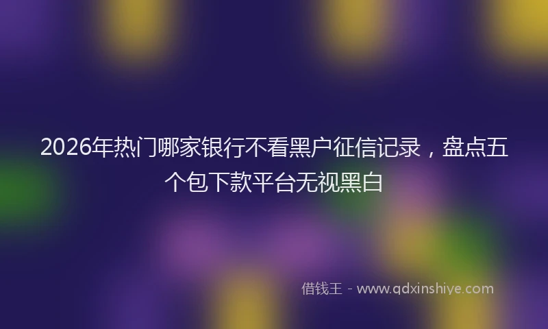 2026年热门哪家银行不看黑户征信记录，盘点五个包下款平台无视黑白