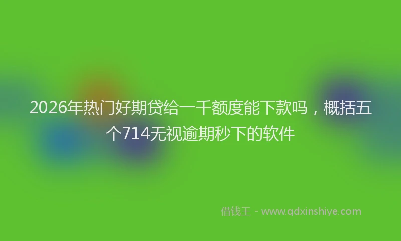 2026年热门好期贷给一千额度能下款吗，概括五个714无视逾期秒下的软件