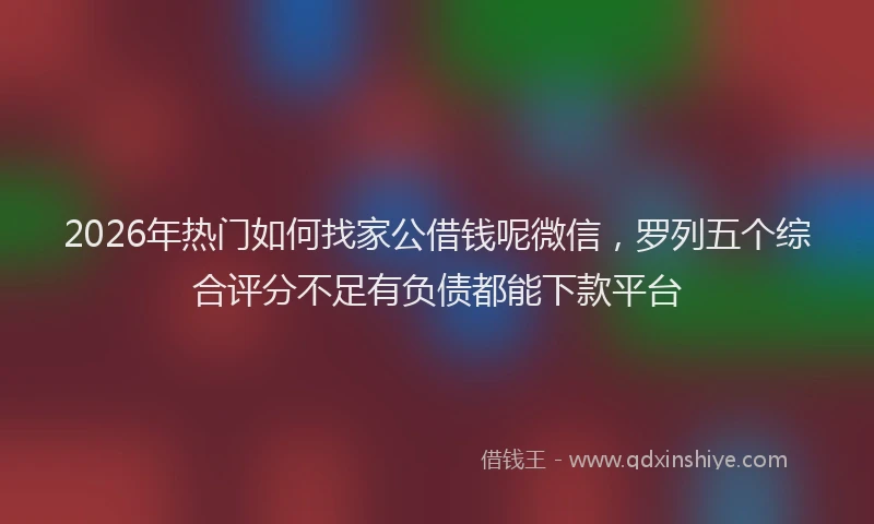 2026年热门如何找家公借钱呢微信，罗列五个综合评分不足有负债都能下款平台