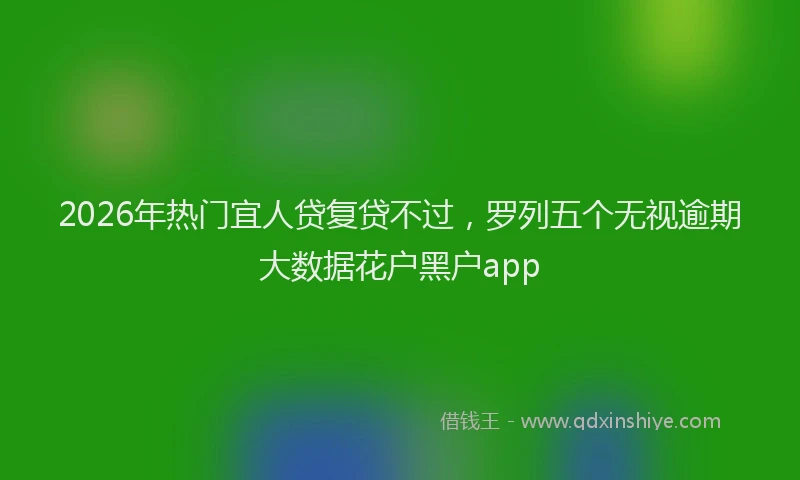 2026年热门宜人贷复贷不过，罗列五个无视逾期大数据花户黑户app