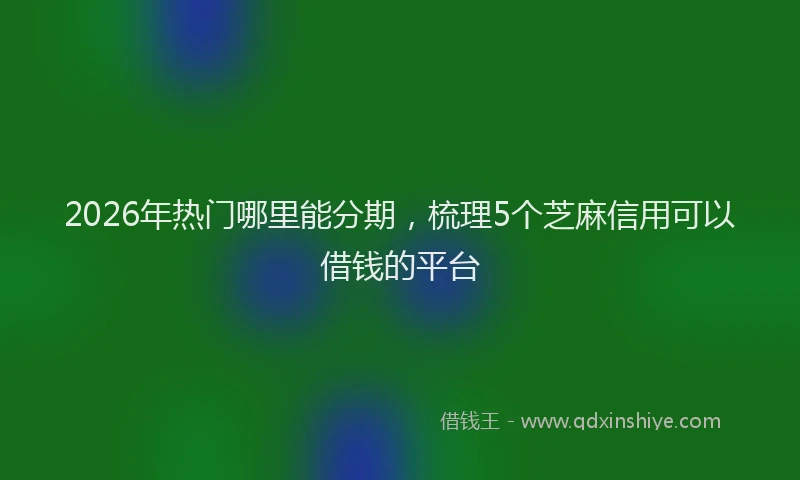 2026年热门哪里能分期，梳理5个芝麻信用可以借钱的平台