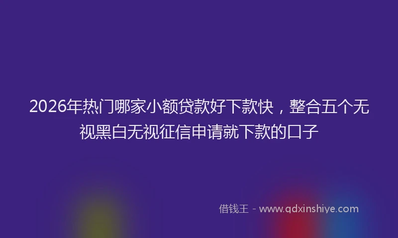 2026年热门哪家小额贷款好下款快，整合五个无视黑白无视征信申请就下款的口子