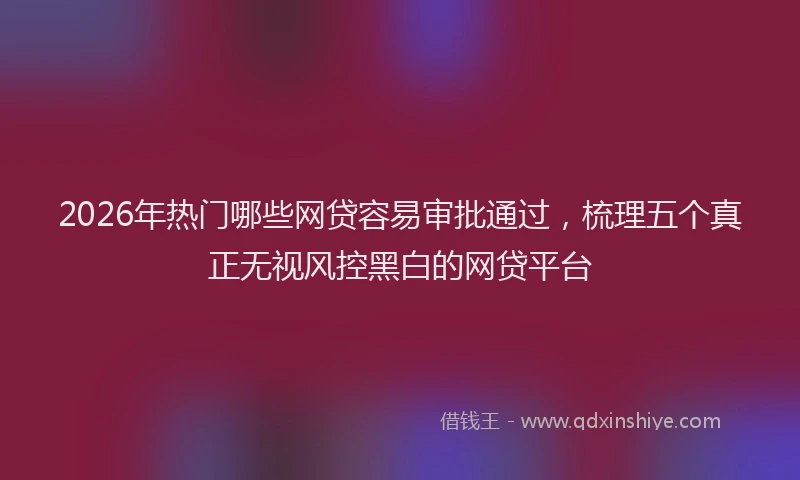 2026年热门哪些网贷容易审批通过，梳理五个真正无视风控黑白的网贷平台