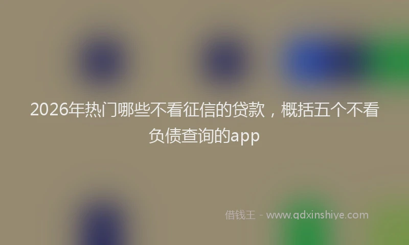 2026年热门哪些不看征信的贷款，概括五个不看负债查询的app