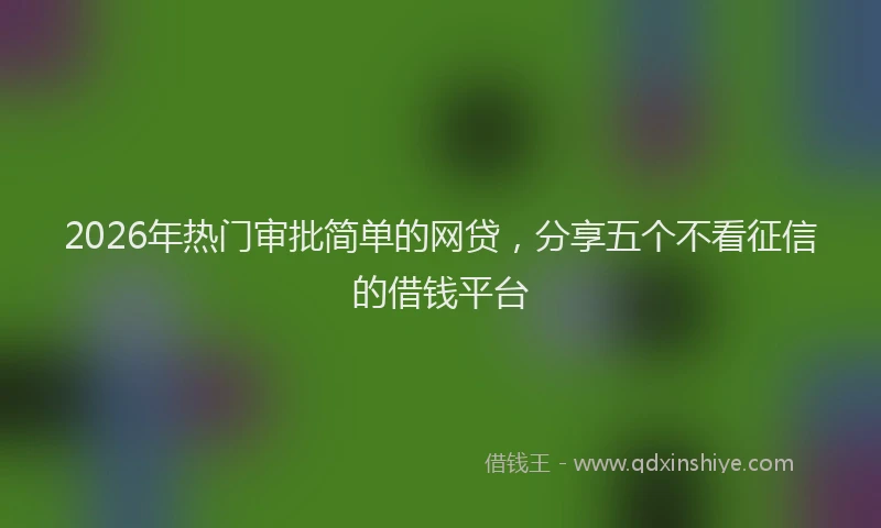 2026年热门审批简单的网贷，分享五个不看征信的借钱平台
