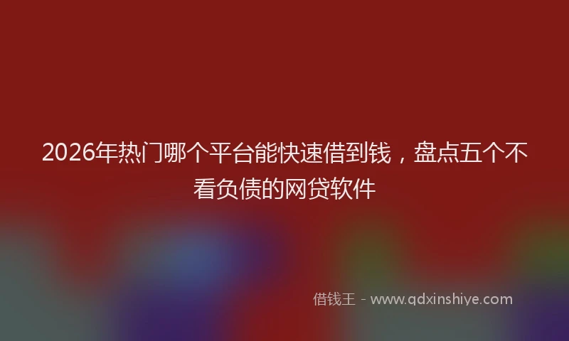 2026年热门哪个平台能快速借到钱，盘点五个不看负债的网贷软件