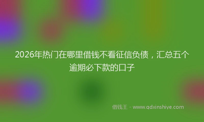 2026年热门在哪里借钱不看征信负债，汇总五个逾期必下款的口子