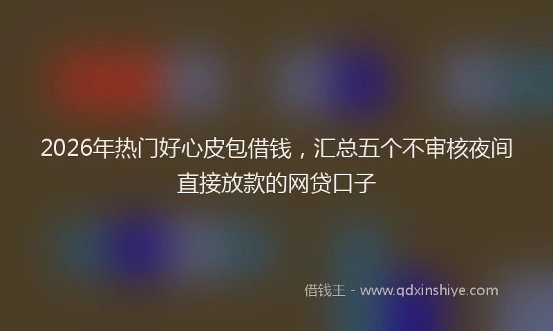 2026年热门好心皮包借钱，汇总五个不审核夜间直接放款的网贷口子
