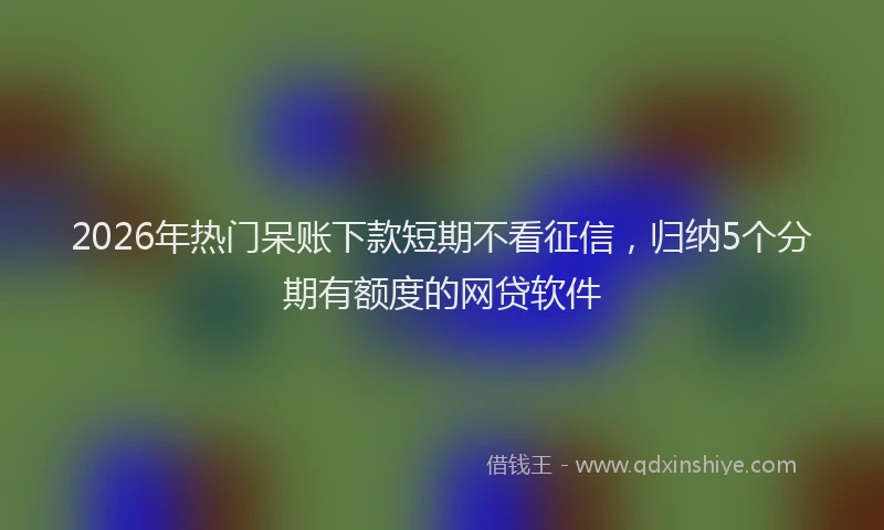 2026年热门呆账下款短期不看征信，归纳5个分期有额度的网贷软件