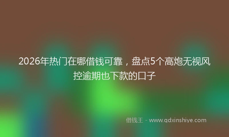 2026年热门在哪借钱可靠，盘点5个高炮无视风控逾期也下款的口子