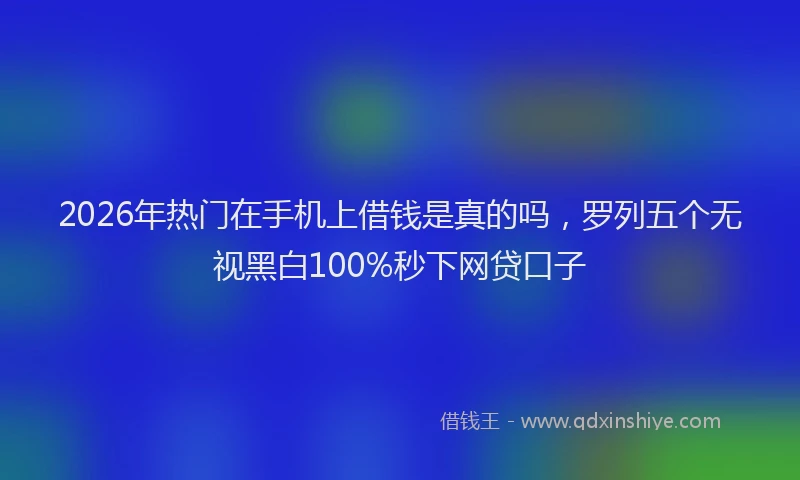 2026年热门在手机上借钱是真的吗，罗列五个无视黑白100%秒下网贷口子