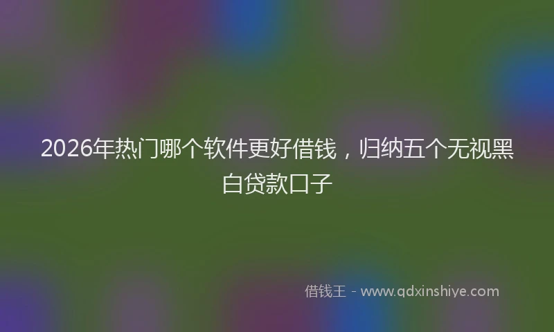 2026年热门哪个软件更好借钱，归纳五个无视黑白贷款口子