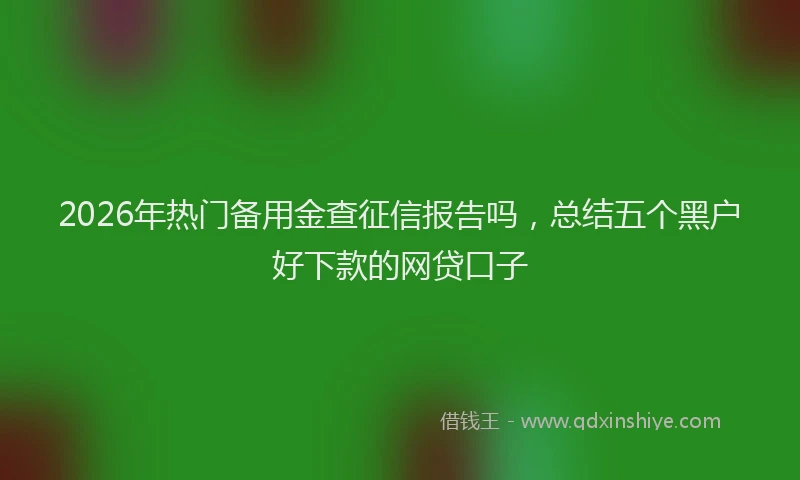 2026年热门备用金查征信报告吗，总结五个黑户好下款的网贷口子