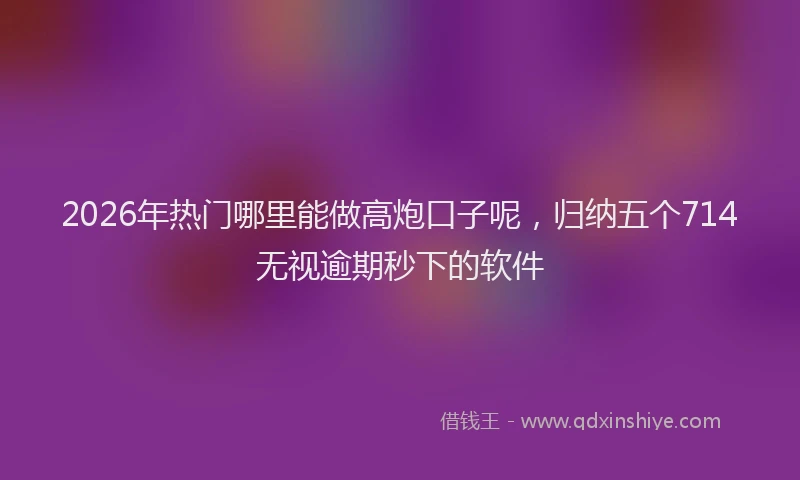 2026年热门哪里能做高炮口子呢，归纳五个714无视逾期秒下的软件