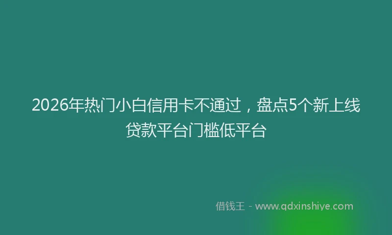 2026年热门小白信用卡不通过，盘点5个新上线贷款平台门槛低平台