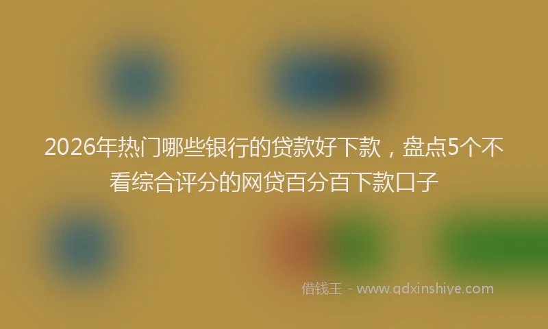 2026年热门哪些银行的贷款好下款，盘点5个不看综合评分的网贷百分百下款口子
