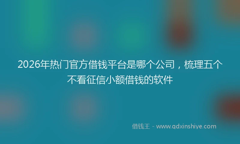 2026年热门官方借钱平台是哪个公司，梳理五个不看征信小额借钱的软件