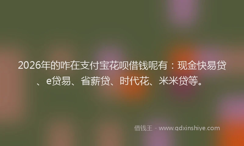 2026年的咋在支付宝花呗借钱呢有：现金快易贷、e贷易、省薪贷、时代花、米米贷等。