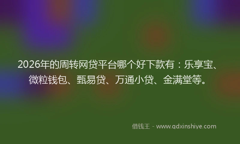 2026年的周转网贷平台哪个好下款有：乐享宝、微粒钱包、甄易贷、万通小贷、金满堂等。