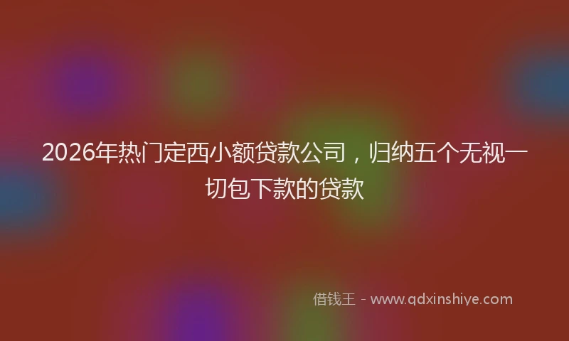 2026年热门定西小额贷款公司，归纳五个无视一切包下款的贷款