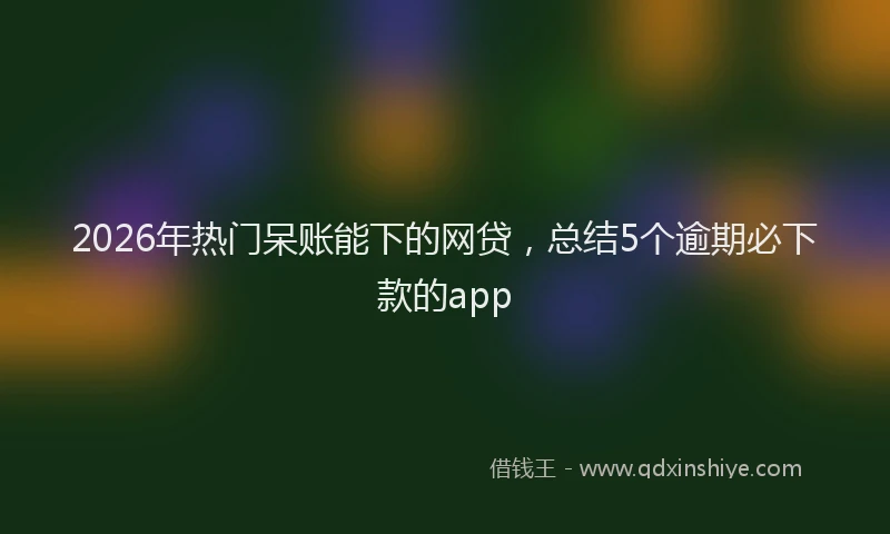 2026年热门呆账能下的网贷，总结5个逾期必下款的app