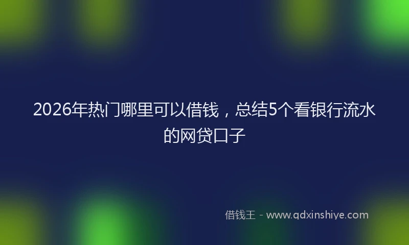 2026年热门哪里可以借钱，总结5个看银行流水的网贷口子