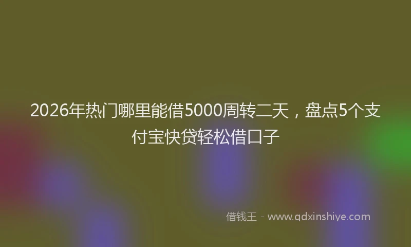 2026年热门哪里能借5000周转二天，盘点5个支付宝快贷轻松借口子