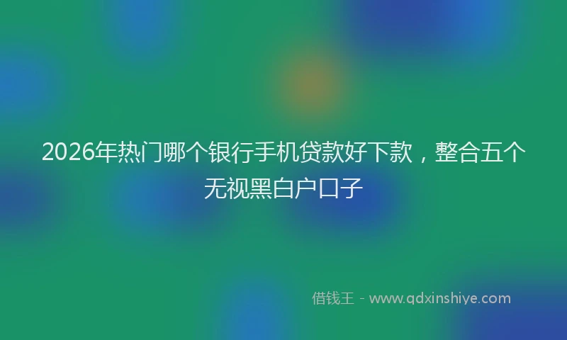 2026年热门哪个银行手机贷款好下款，整合五个无视黑白户口子