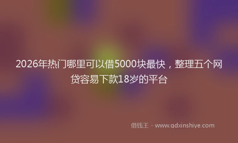 2026年热门哪里可以借5000块最快，整理五个网贷容易下款18岁的平台