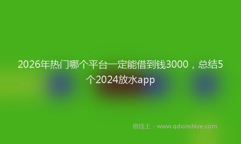 2026年热门哪个平台一定能借到钱3000，总结5个2024放水app