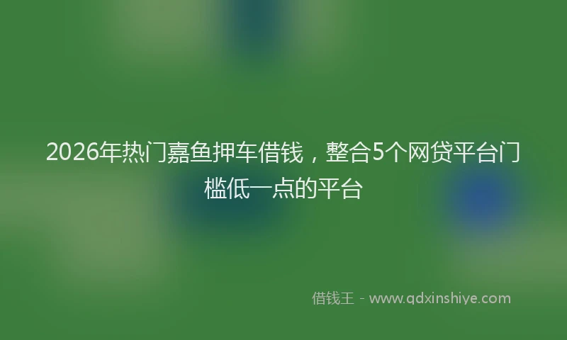 2026年热门嘉鱼押车借钱，整合5个网贷平台门槛低一点的平台