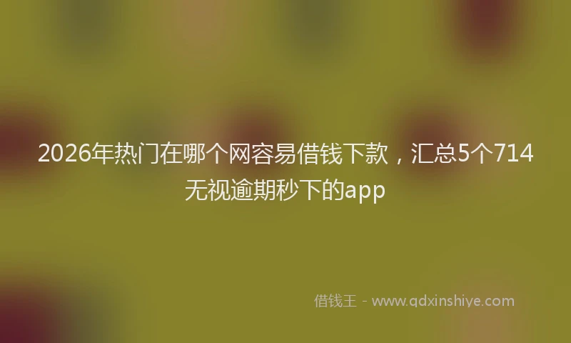 2026年热门在哪个网容易借钱下款，汇总5个714无视逾期秒下的app