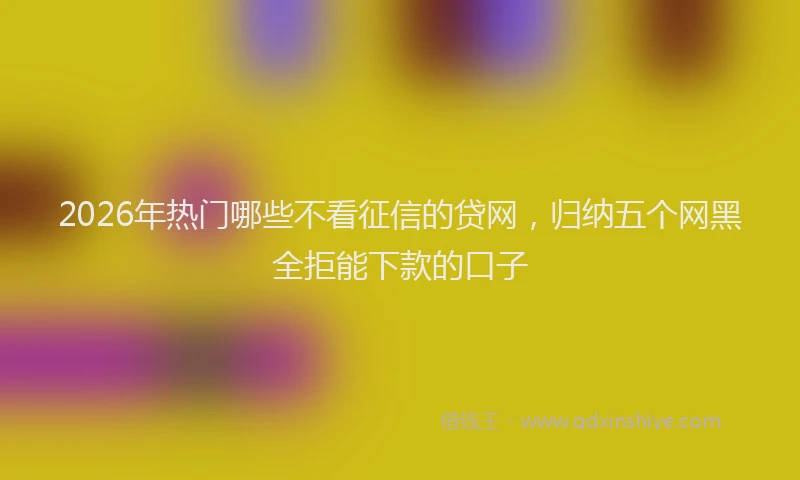2026年热门哪些不看征信的贷网，归纳五个网黑全拒能下款的口子