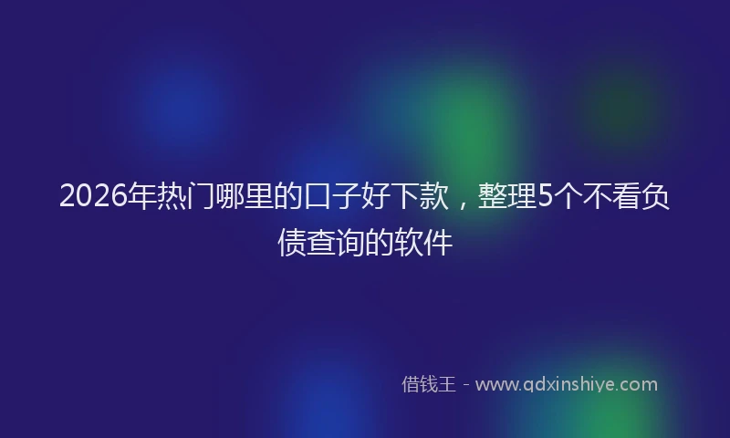 2026年热门哪里的口子好下款，整理5个不看负债查询的软件