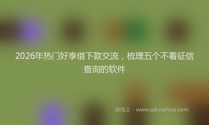 2026年热门好享借下款交流，梳理五个不看征信查询的软件
