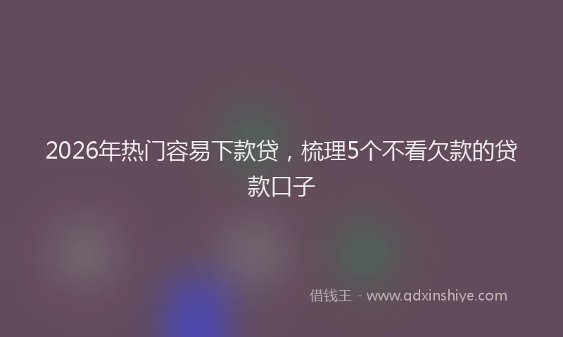 2026年热门容易下款贷，梳理5个不看欠款的贷款口子