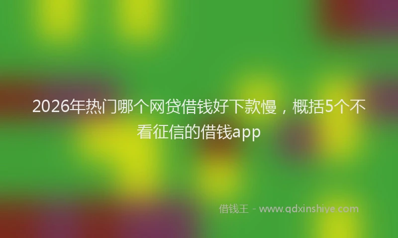 2026年热门哪个网贷借钱好下款慢，概括5个不看征信的借钱app